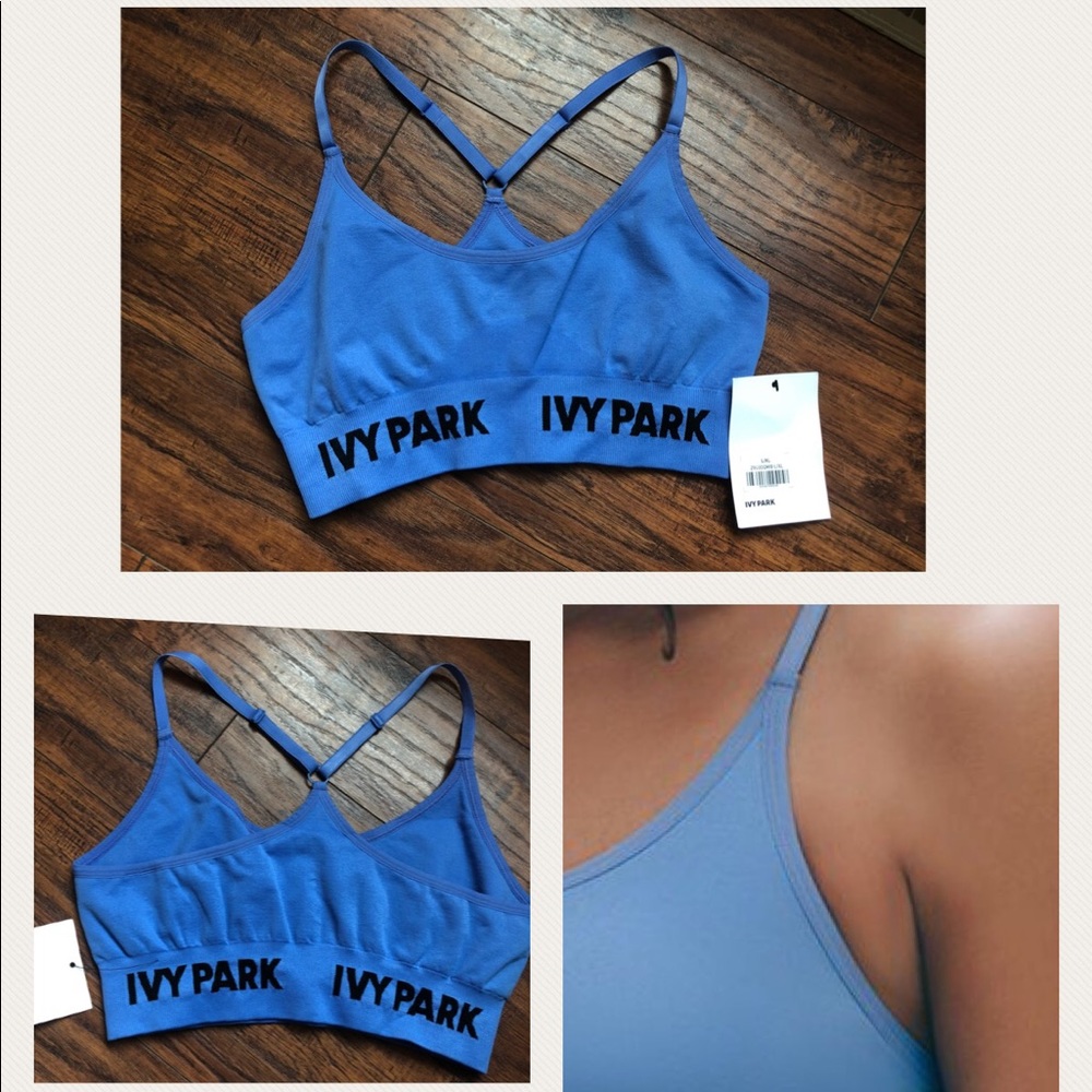 IVY PARK. Blue sports bra